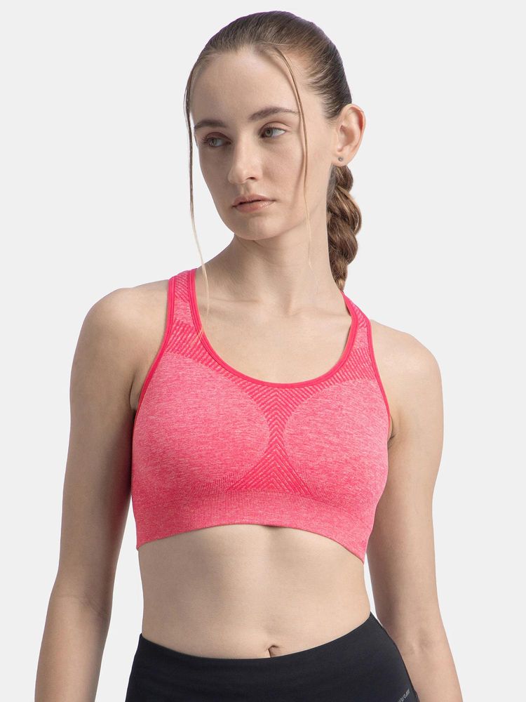 Jockey 1386 Wirefree Non Padded Micro Touch Nylon Elastane Bra - Ruby Melange-image-1