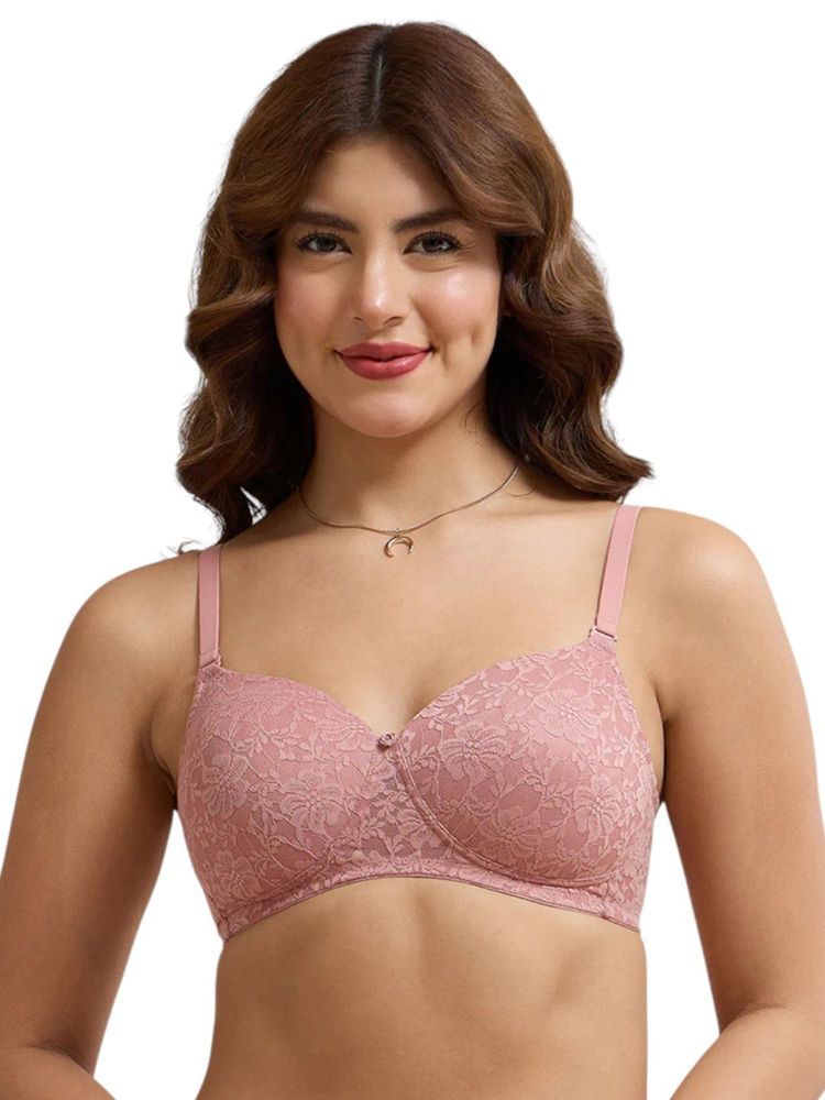 Amante Pink Floral Wireless Bra-picture-12