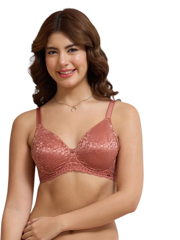 Amante PInk Self Design Underwired Bra-picture-12