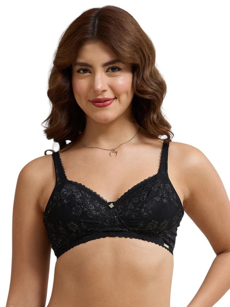 Amante Black Self Design Wireless Bra-picture-26