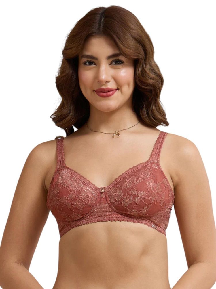 Amante Pink Self Design Wireless Bra-picture-10
