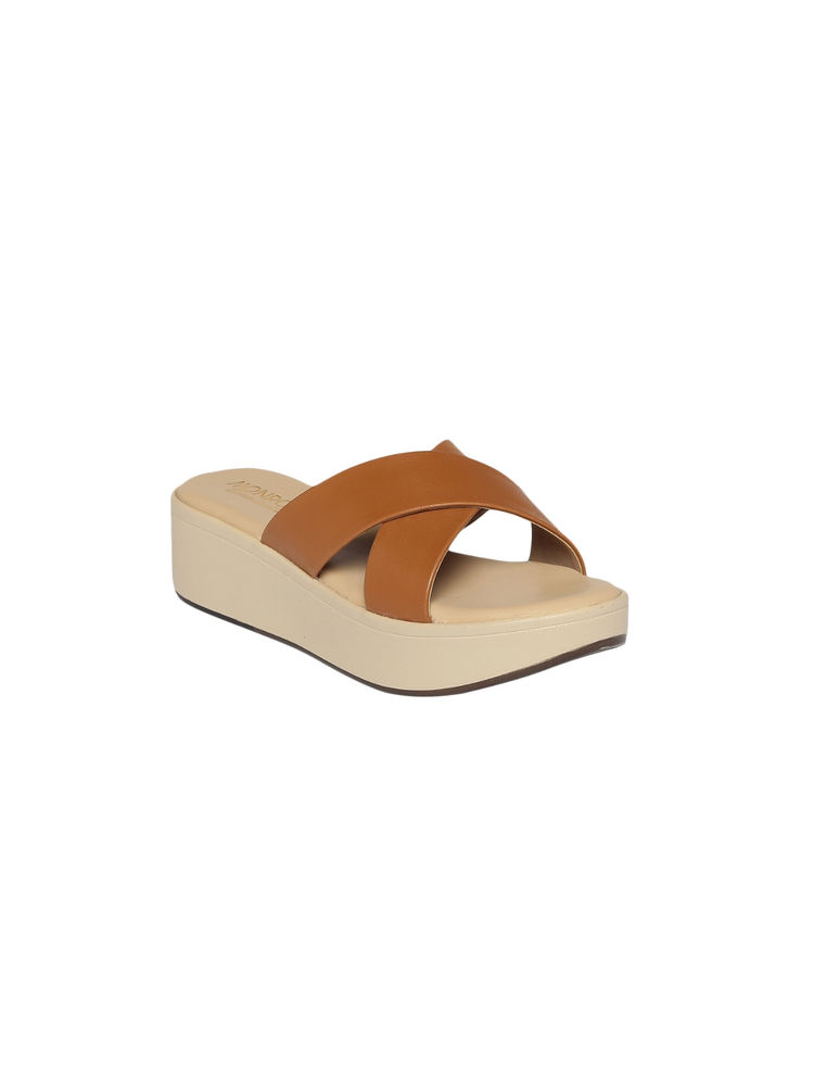 Monrow Solid Or Plain Brown Wedges