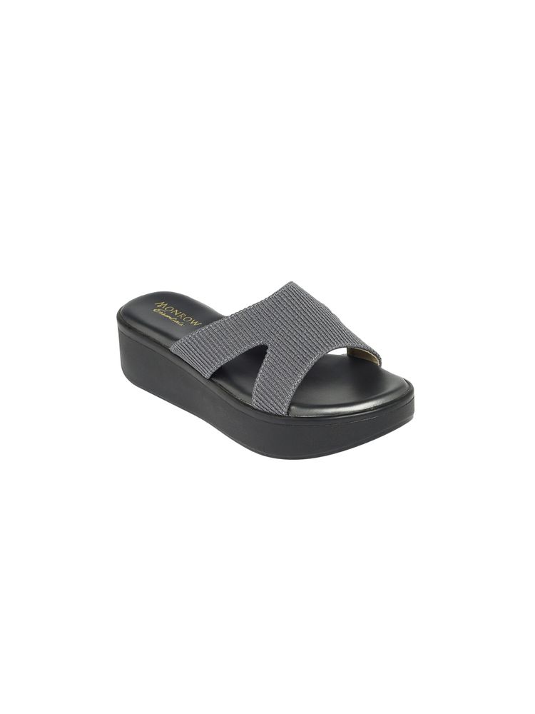 Monrow Solid Or Plain Grey Wedges-image-17