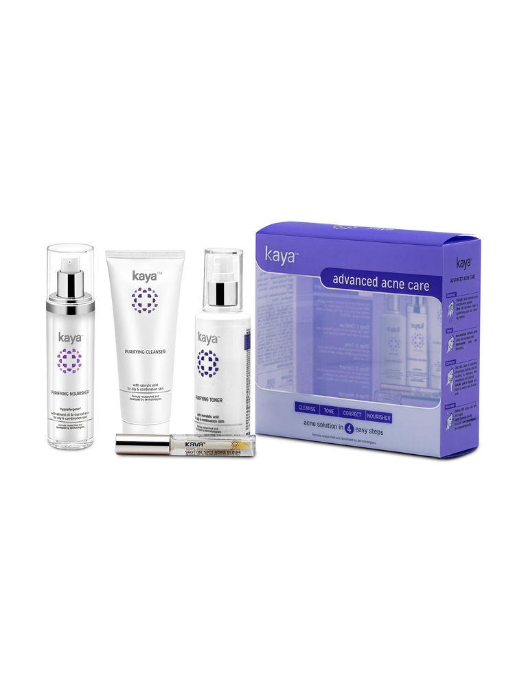 Kaya Advanced Acne Care Kit | Includes Acne Cleanser + Acne Toner + Acne Moisturizer + Spot Corrector | For Oily & Combination Skin | Acne Kit | Acne & Pimple Prone Skin | Set of 4 Items-image-13