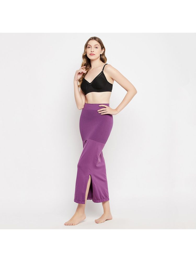 Clovia Saree Shapewear With Side Slit In Purple-image-30