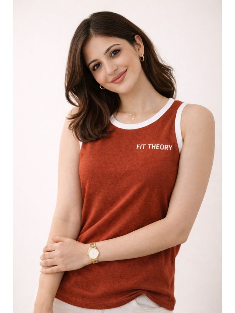 The Fit Theory Rust Cut N Sew Tank Top-picture-24