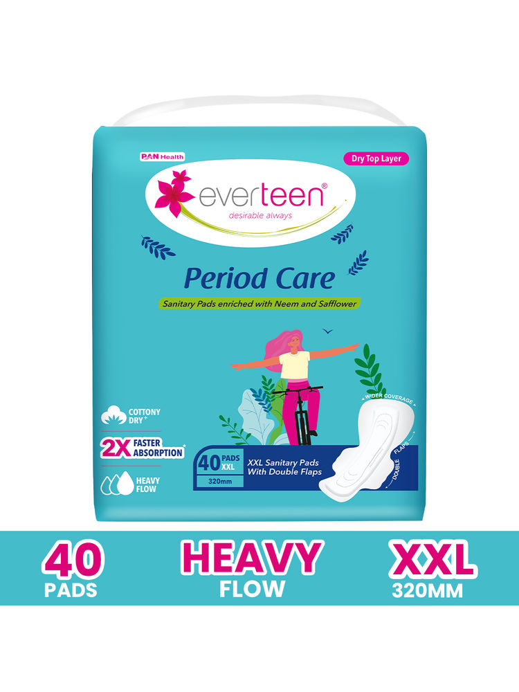 Everteen Period Care Xxl Dry Sanitary Pads Neem Safflower Heavy Flow, Rash-Free-image-16