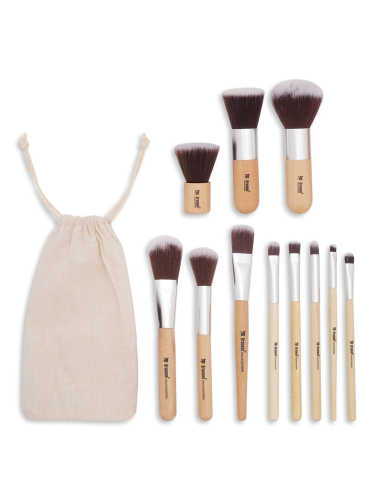 Bronson Professional Bamboo Makeup Brush Set - 11 Pcs