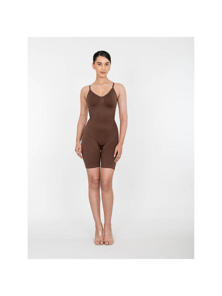 Shapercult Premium Mid Thigh Bodysuit -Brown-picture-11