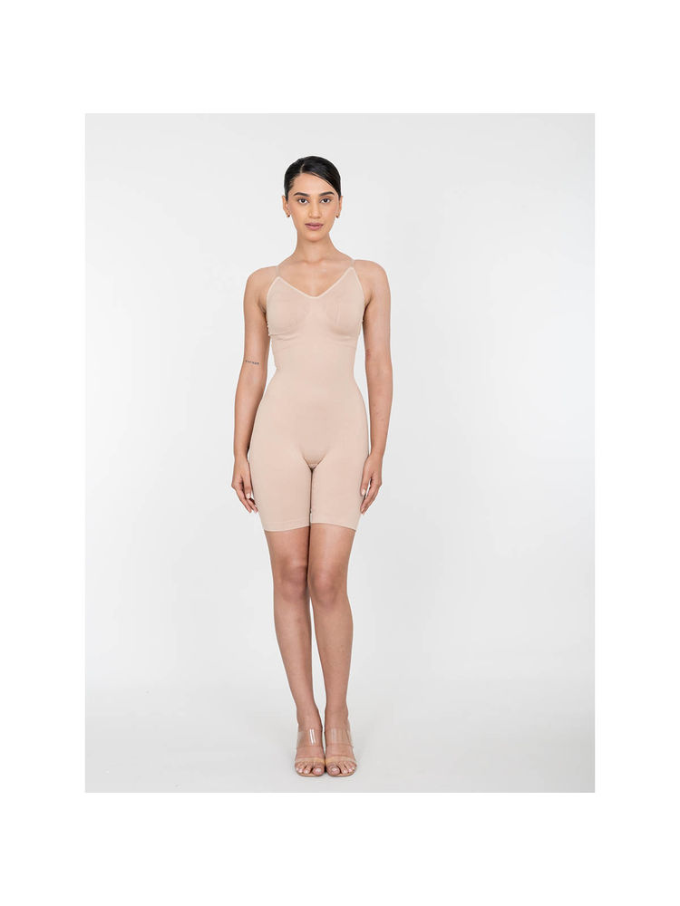 Shapercult Premium Mid Thigh Bodysuit -Beige-picture-22