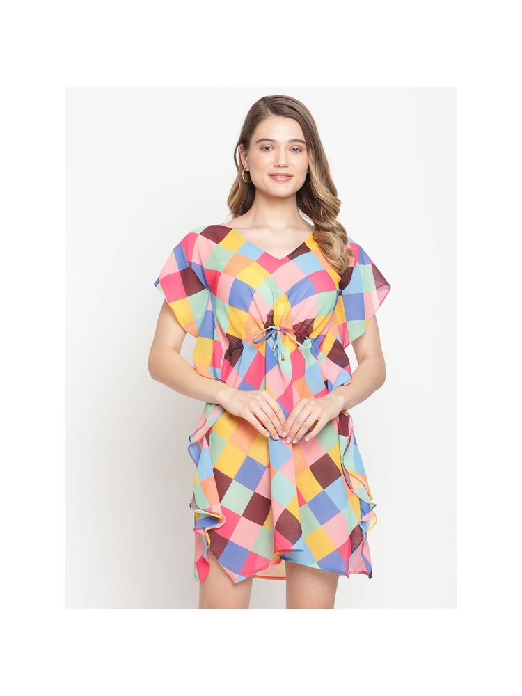 AOBA Women Printed Cover-Up Beach Dress Multi-Color-image-33
