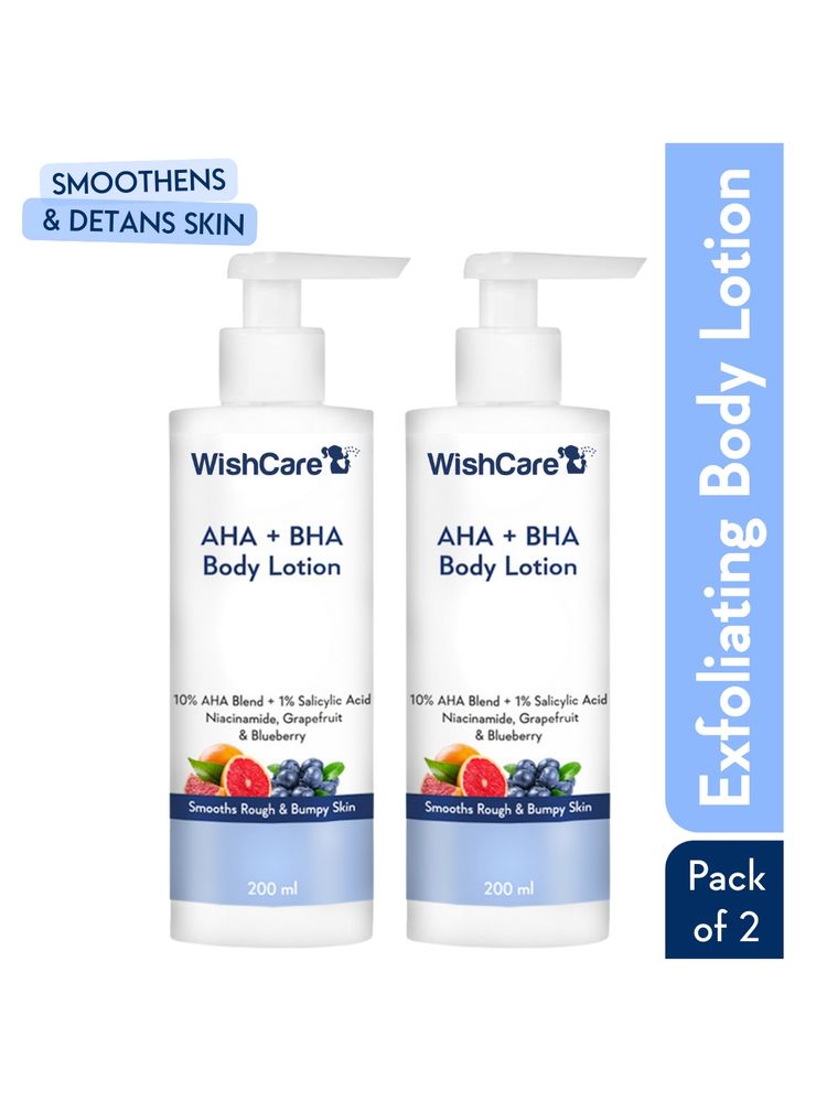 Wishcare 10% Aha + 1% Bha Exfoliating Body Lotion Duo With Niacinamide For Detan Repairs Bumpy Skin-image-39