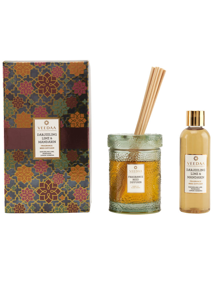 Veedaa Candles Darjeeling Lime & Mandarin Reed Diffuser Set