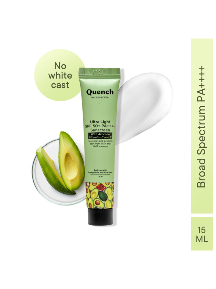Vitamin E & Avocado Ultra Light SPF 50+ PA++++ Sunscreen for Glowing Skin
