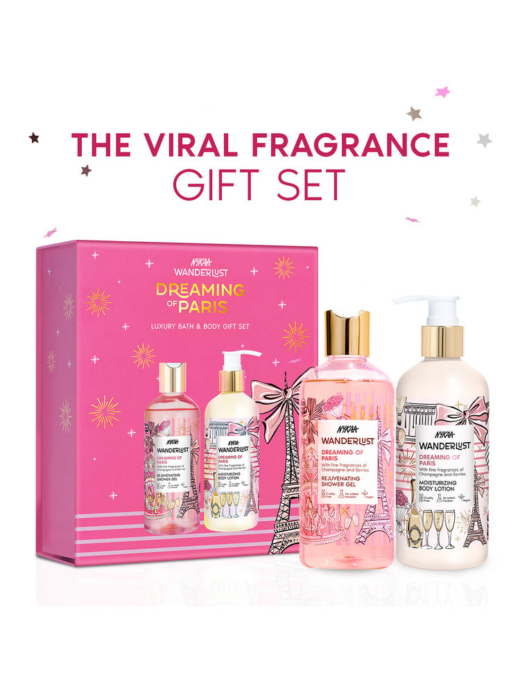 Nykaa WAnderlust Luxury Gift - Set of 2 - Shower Gel + Body Lotion (Dreaming of Paris)