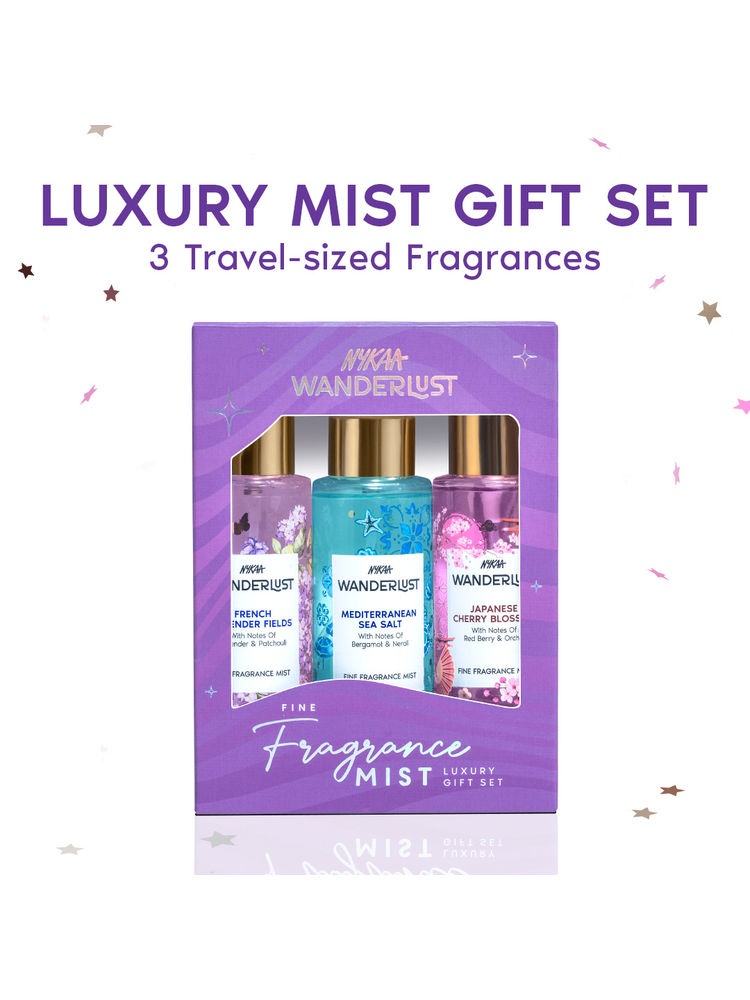 Nykaa WAnderlust Set Of 3 Fine Fragrance Mist Luxury Gift Set - (Floral, Fresh, Lavender)