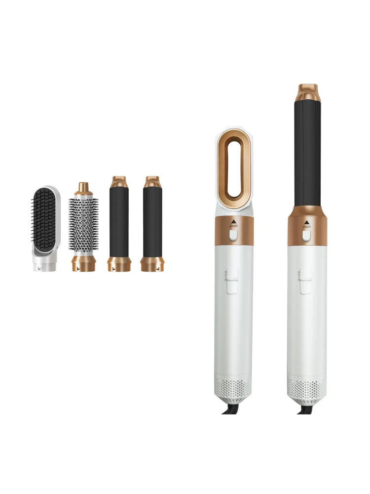FYOLI 5-In-1 Hair Styler - Blow Brush, Volumizer, Dryer & Hair Straightener - White And Gold-picture-26
