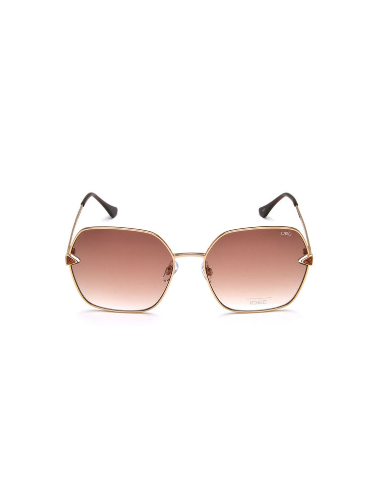 IDEE Brown Hexagon 100% Uv Protected Sunglasses For Women Size 60-image-8