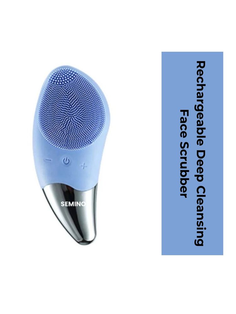 SEMINO Rechargeable Deep Cleanising Face Scrubber Massager Brush - Blue-picture-25
