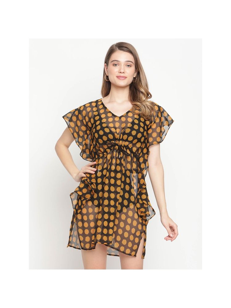 AOBA Women Brown Printed Cover-Up Beach Dress-picture-10