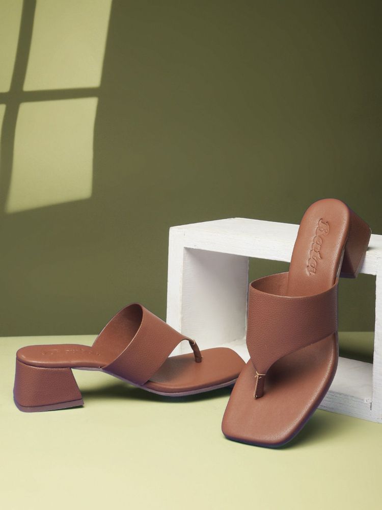 Bata Women Brown Block Heels-picture-36