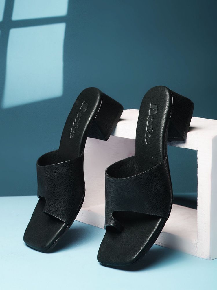 Bata Women Black Block Heels-picture-18