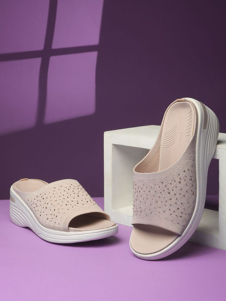 Bata Comfit Women Pink Wedge Heels-image-25