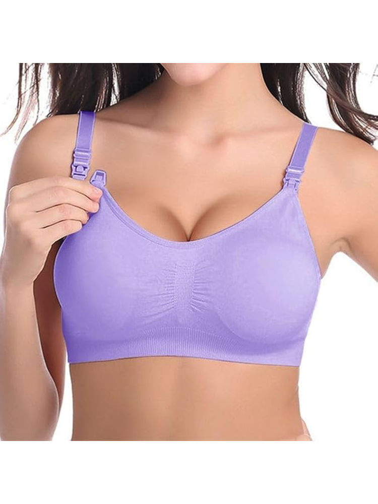 BRACHY Women Lavender Maternity Nursing Breastfeeding Bra-picture-21
