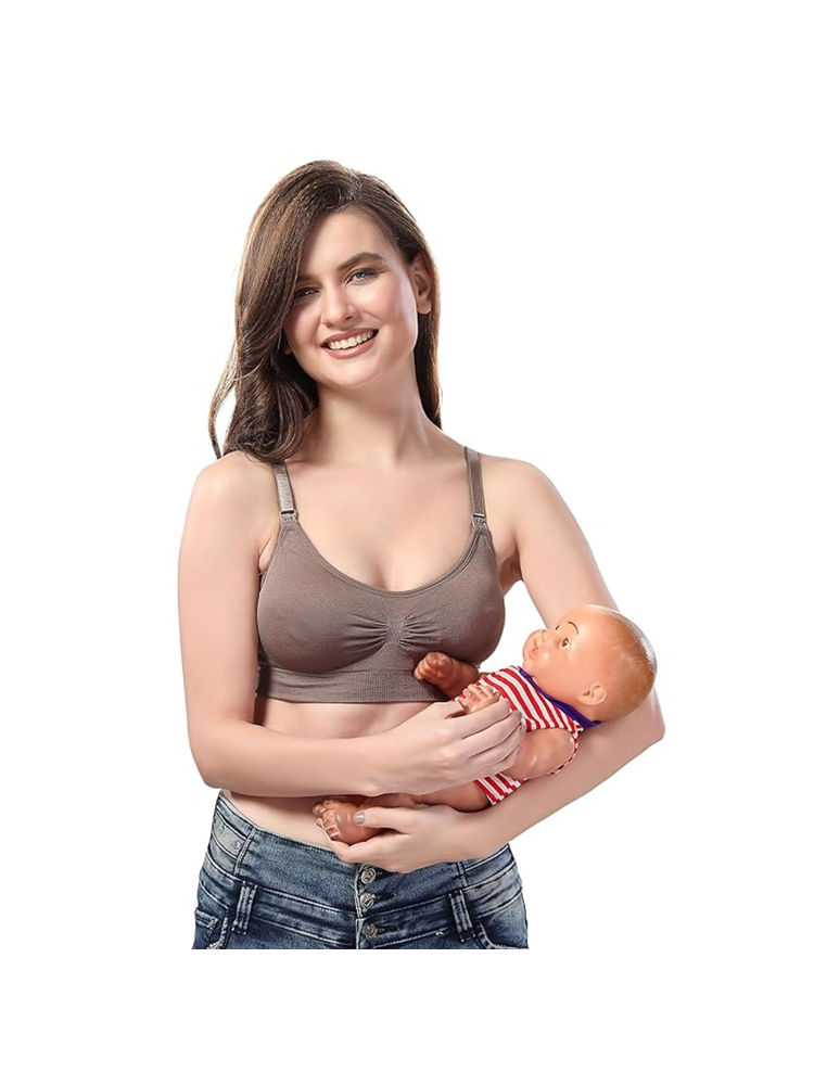 BRACHY Women Brown Maternity Nursing Breastfeeding Bra-image-12