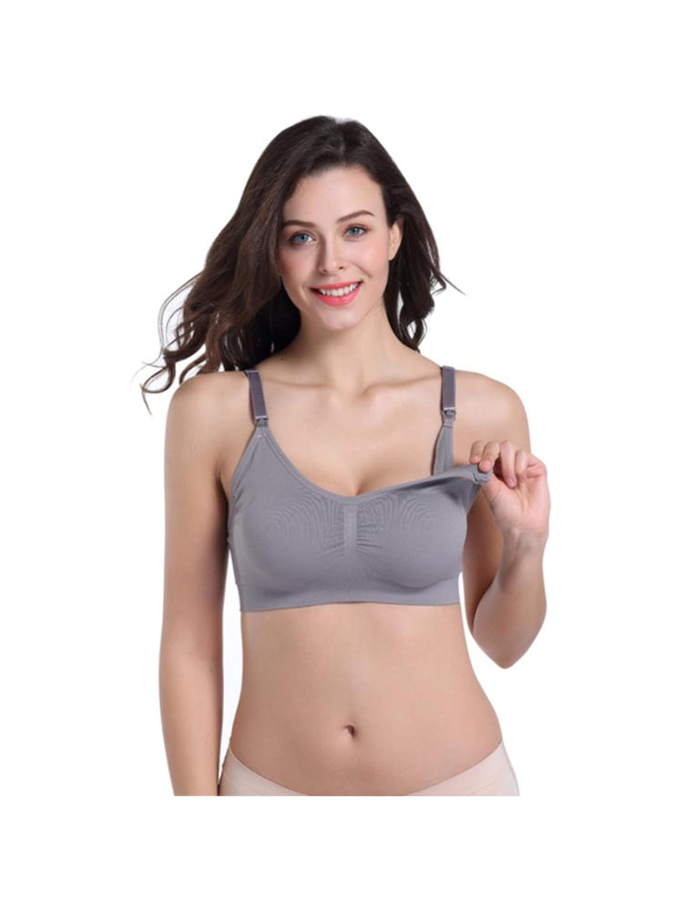BRACHY Women Grey Maternity Nursing Breastfeeding Bra-picture-16