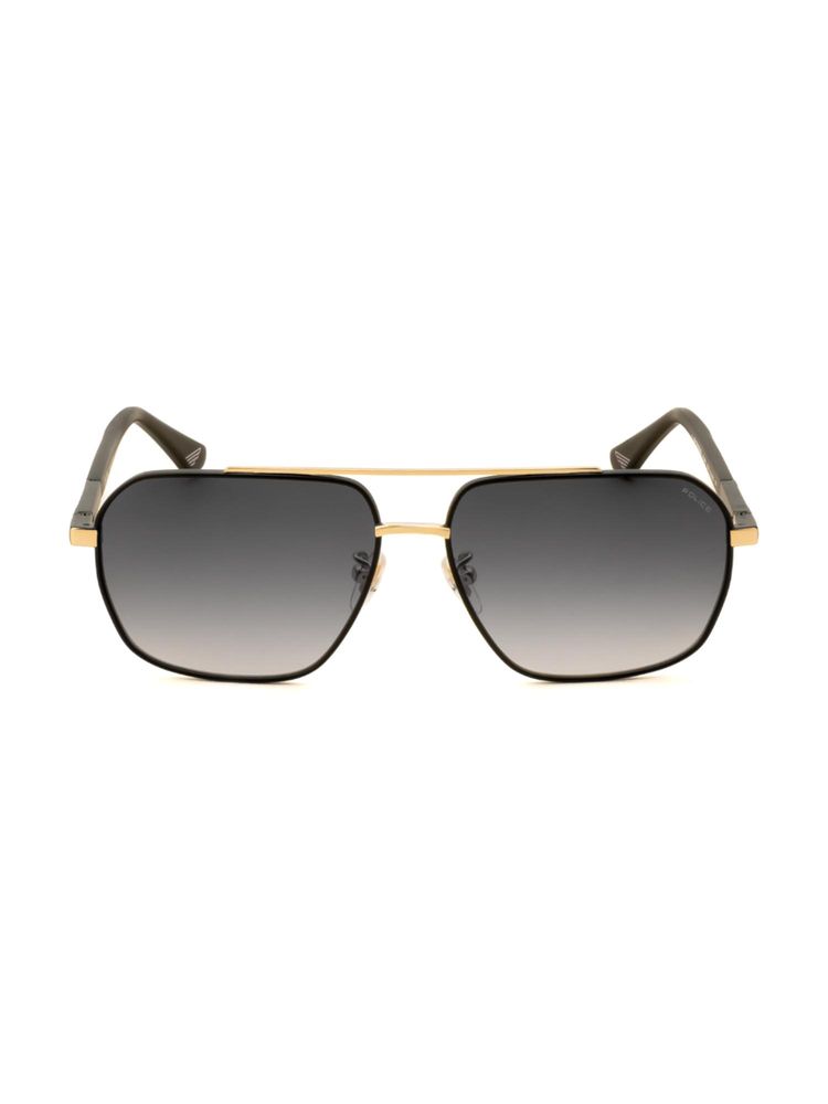 Police Men Full Rim Metal Square Grey Lens Sunglasses (58)-image-45