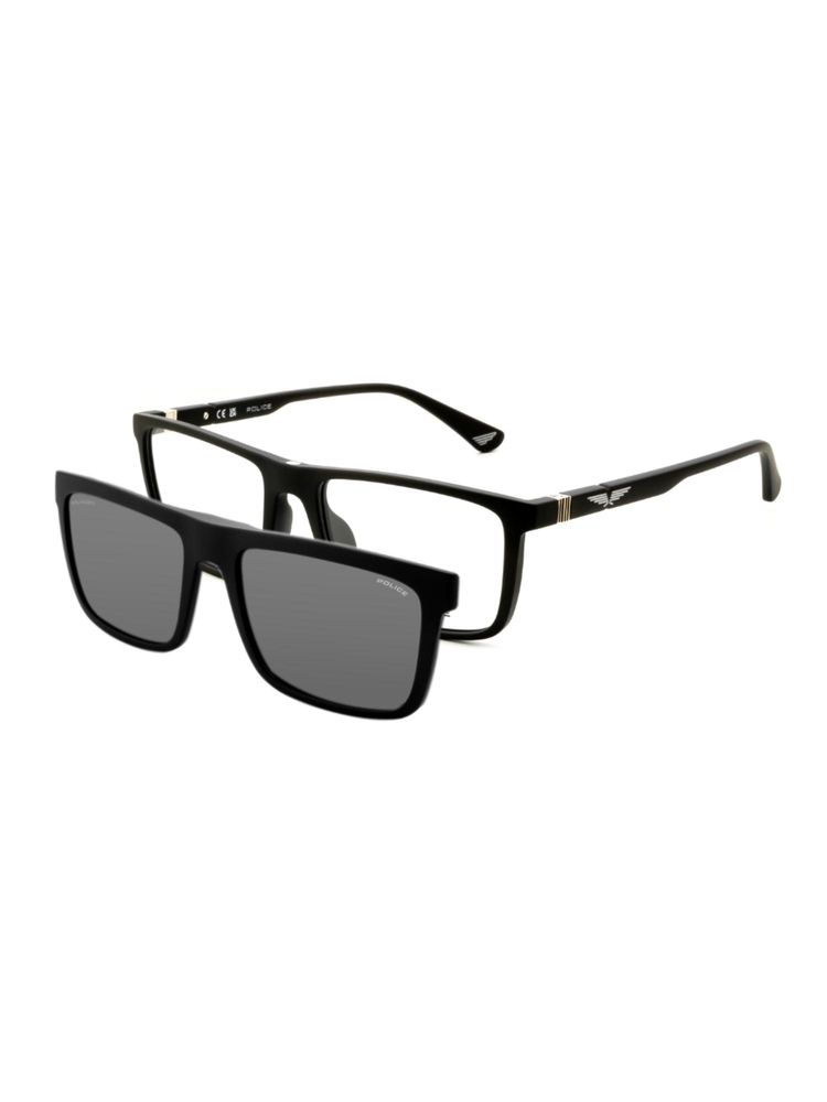 police accessories Police Men Full Rim Pc Rectangle Black Eyeglass Frame with Clip On (54)-picture-21