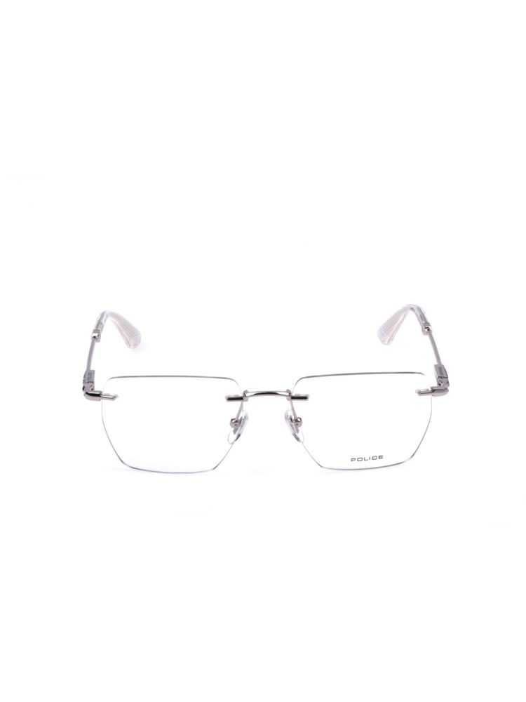 Police Men Rimless Metal Square Silver Eyeglass Frame (53)-image-38