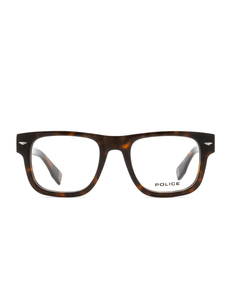 Police Men Full Rim Acetate Square Brown Eyeglass Frame (52)-image-4