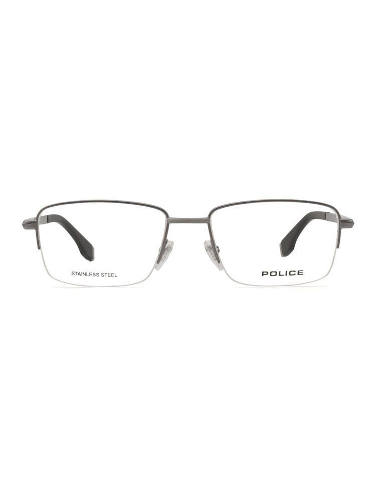 police accessories Police Men Half Rim Steel Rectangle Grey Eyeglass Frame (55)-picture-15
