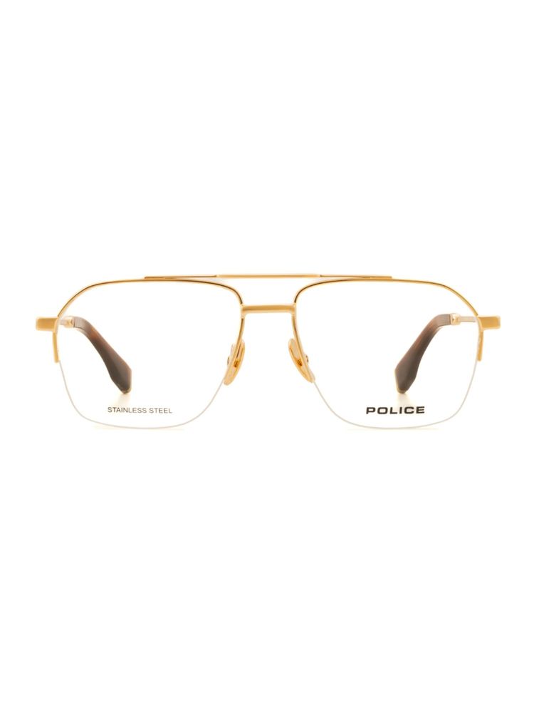 police accessories Police Men Half Rim Steel Irregular Gold Eyeglass Frame (56)-picture-32