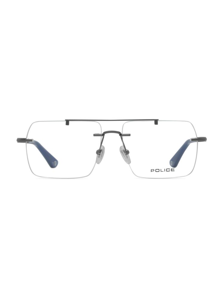 Police Men Rimless Metal Square Grey Eyeglass Frame (57)-image-19