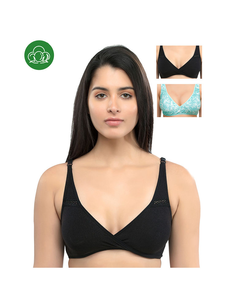 Inner Sense Organic Antimicrobial Sleeping/Feeding Bra Pack of 3 - Multi-Color-picture-27