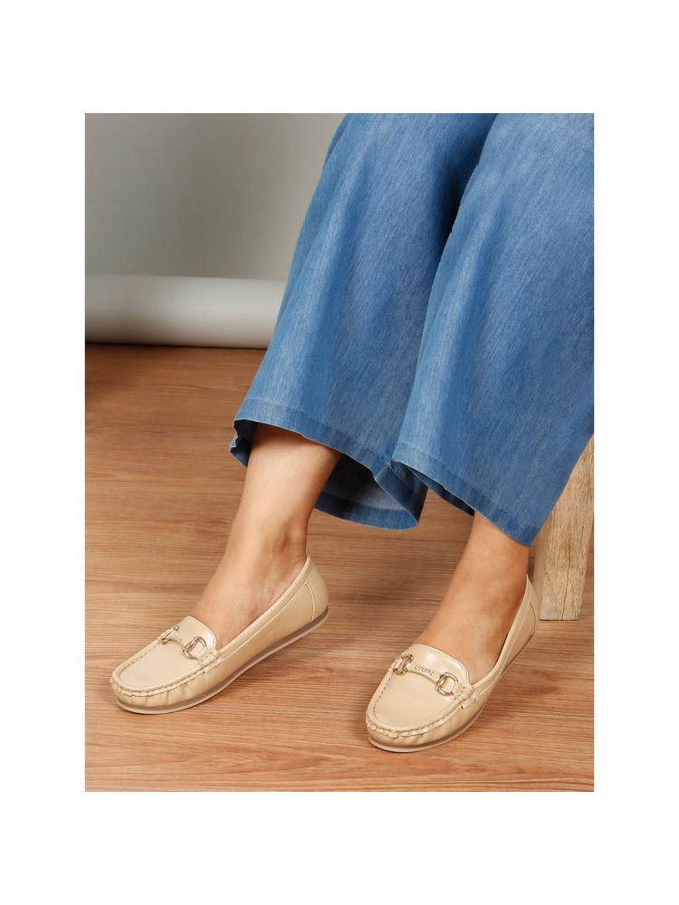 Flat n Heels Women Loafer Beige-picture-19