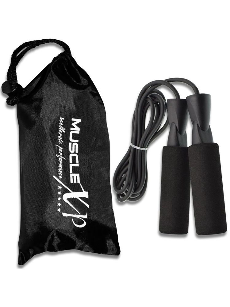 MuscleXP Skipping Rope (Jumping Rope) With Foam Handles For Men, Women & Children, (Blue / Black)