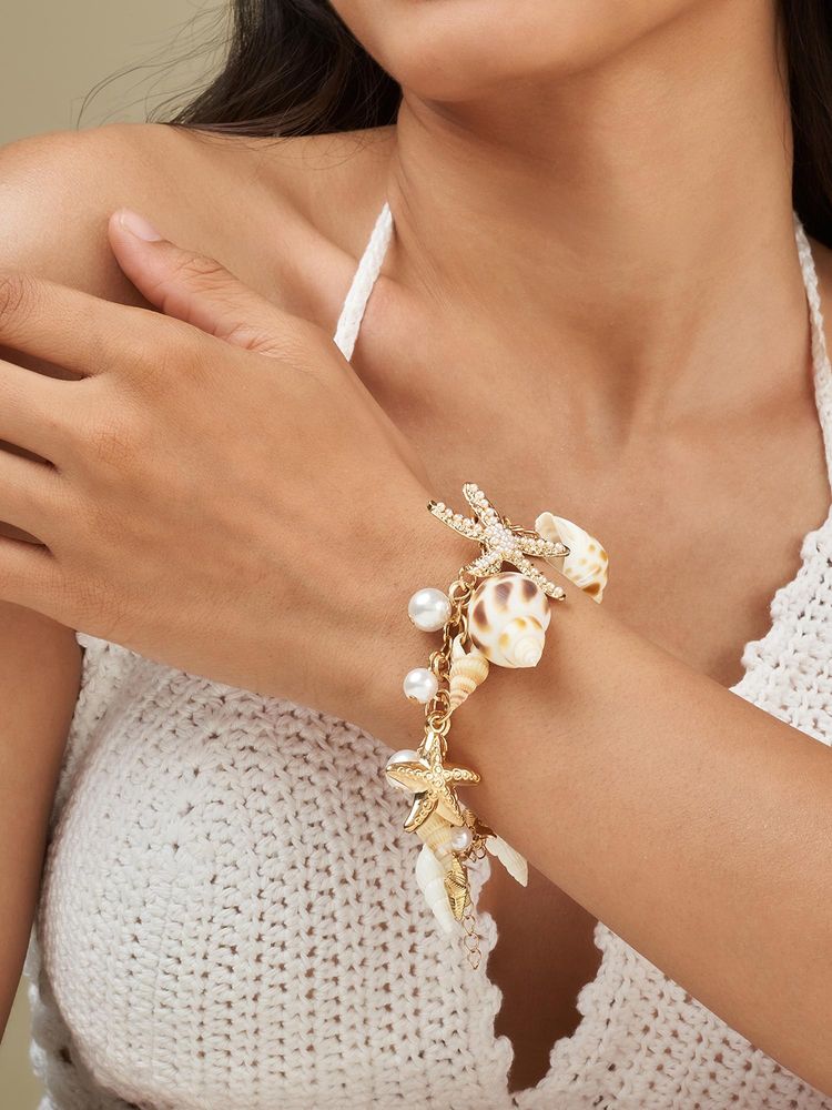 Joker & Witch Women Celia Pearl Seashells Bracelet-picture-45