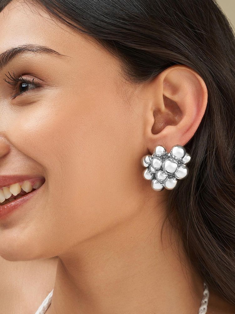 Joker & Witch Women Apolline Silver Stud Earrings-picture-1
