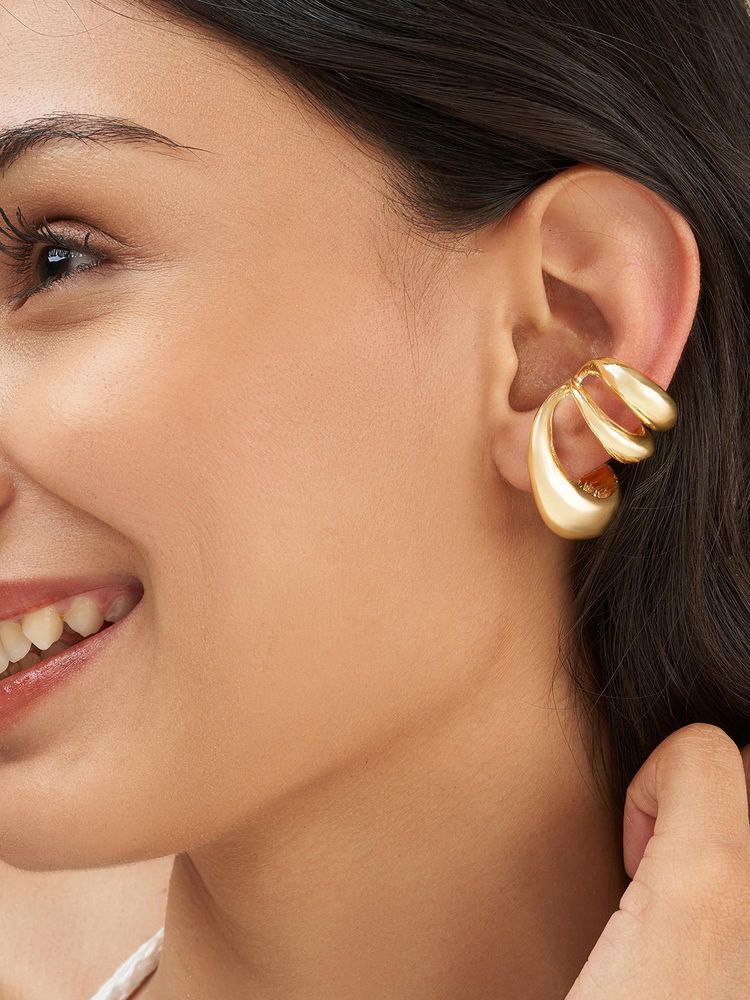 Joker & Witch Women Fusemi Gold Mixed Metal Ear Cuff-image-4