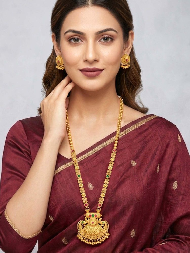 Peora Women Multi-Color Ethnic Kundan Gold Plated Jewellery Set-image-32