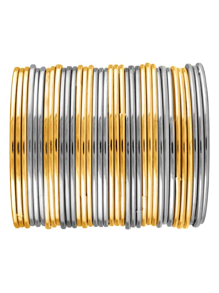 Peora Women Gold and Silver Plated Metal Bangles (2.8) (Pack of 36)-image-3
