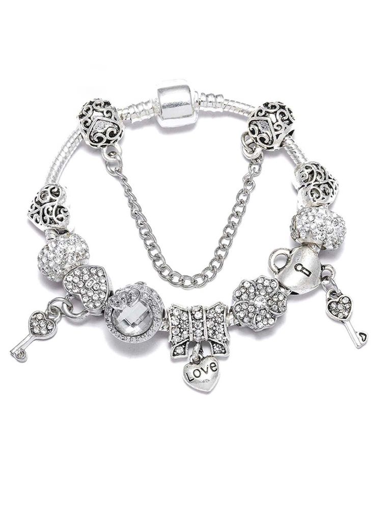 Peora Women Silver Plated Cubic Zirconia Studded Bracelet-picture-4