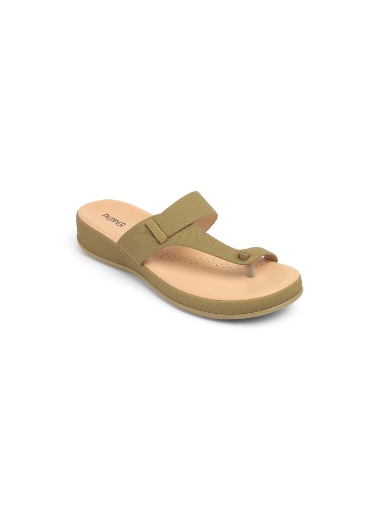 PEPPER Women Toe Ring Olive Sandals-image-36