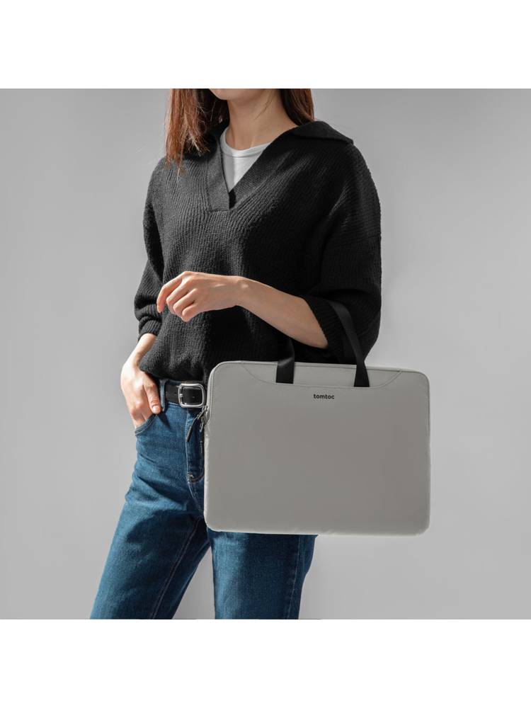 Tomtoc Unisex Theher-A21 Laptop Bag and Laptop Sleeves- Grey-picture-13
