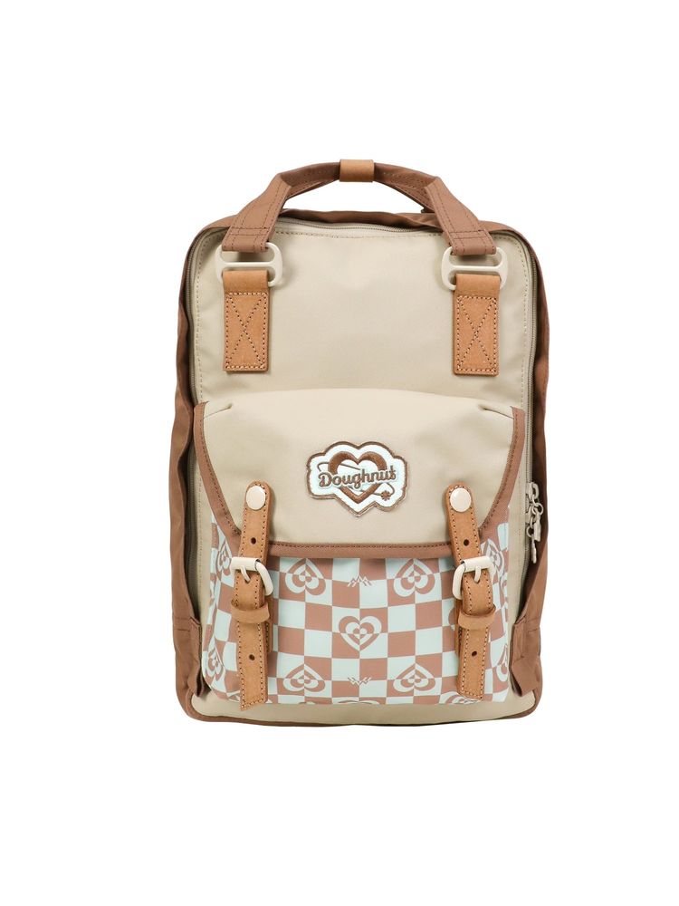 Doughnut Unisex Macaroon Classic Kaleida Series Mushroom Checked Backpack-image-5