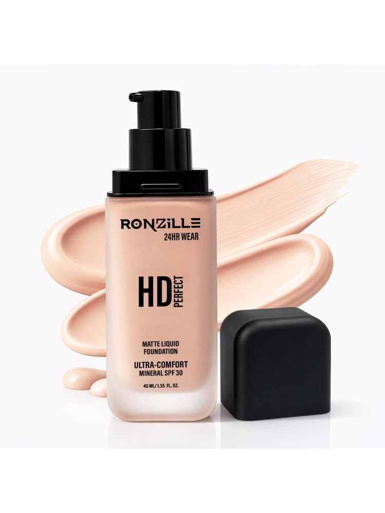 Ronzille 24Hr Wear HD Perfect Matte Liquid Foundation Ultra Comfort Mineral SPF 30-image-40